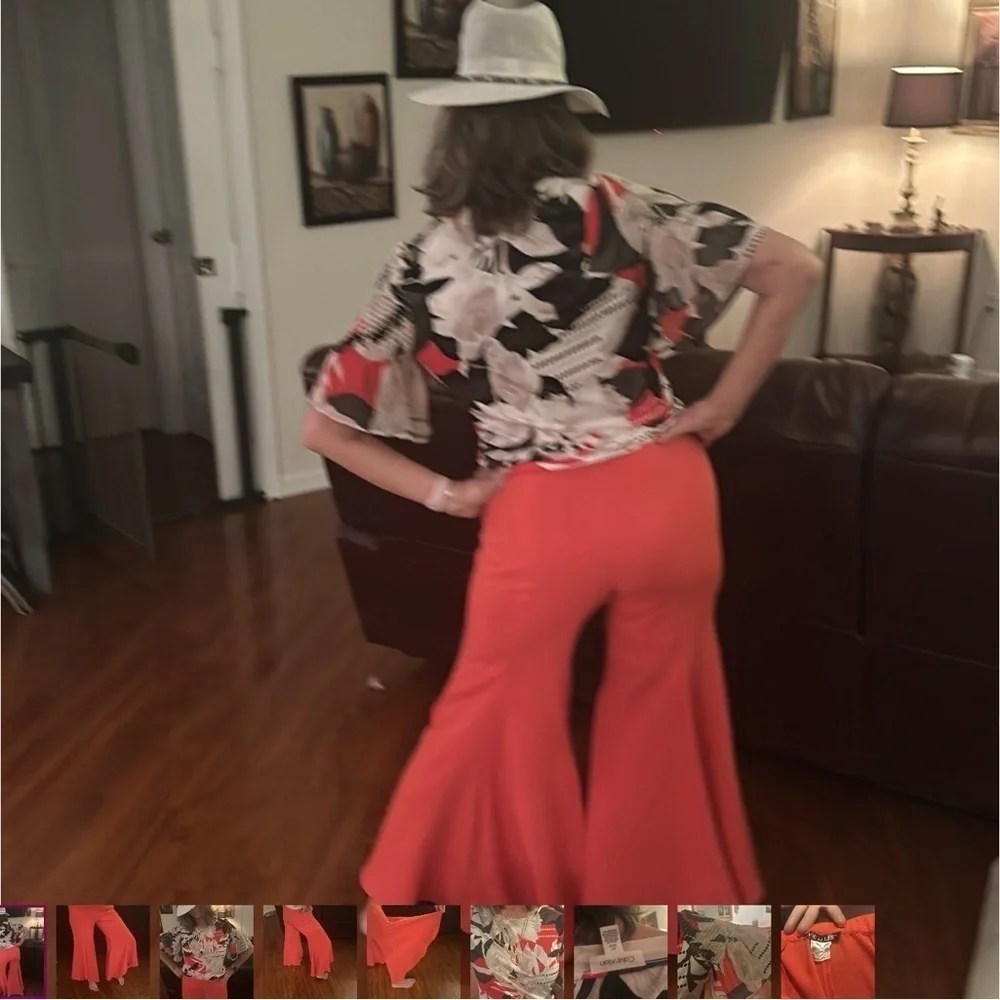 2 Pc. Matching Venus Mermaid Dress Pants Small & Calvin Klein Floral Top Medium